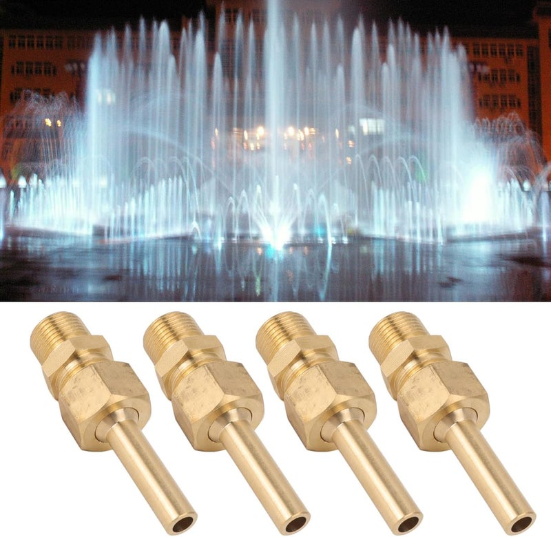 Pyhodi 4 Pcs Direct Jet Copper Water Fountain Nozzle, Male Thread Single Nozzle Pond Fountain Head, Fountain Parts Head Replacement for Water Landscape Effect (G3/8) - Image 2